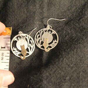Cat earrings. Silver and gold tone. Good condition.